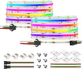 BTF-LIGHTING FCOB WS2814 IC RGBW 4000K COB LED Strip Flexible High Density Uniform Chasing Color LED Light 2X16.4FT Total 32.8FT DC24V 784LED/m 14IC/m 10mm Width(No Adapter or Controller)