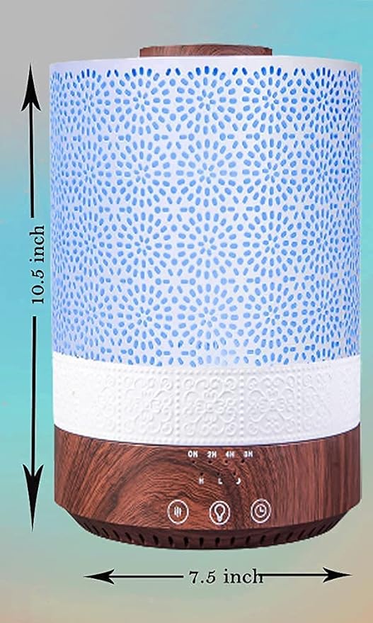 BlueHills Premium Set of 2 2500 ML Large Essential Oil Diffusers for Large Rooms High Mist Output XL Capacity 2.5 L Liter Humidifier Cool Mist Great Gift – Value Pack Dark Wood Grain