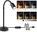 DAMI Dimmable LED Desk Lamp USB Powered, 3 Color Modes Flexible Gooseneck Reading Light, Eye-Caring Small Table Lamp for Home Office Study Bedroom Dorm Bedside - Black
