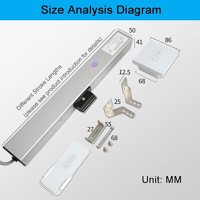 Chain Type Electric Window Opener for Greenhouse, 24V Smart Automatic Window Opener 300mm-1000mm Stroke, Small Size, Beautiful Installation, Single Chain Window Actuator(900mm)
