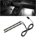 Car Interior LED Strip Light, 12V 24 LED Waterproof Neon Ambient Night Light with USB Port, Automotive Atmosphere Decorative Under Dash Lighting Kit, Car Accessories (White)