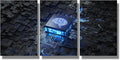 Modern Wall Art 3 Panel Printed AI Artificial Intelligence Concept Pictures Print On Canvas Wall Decor for Living Room, Wooden Framed Gallery-Wrapped Ready to Hang, 16x24inchx3