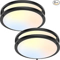 30W Flush Mount Ceiling Lights Black, 10inch LED Ceiling Light Fixtures 3600lm Super Bright, 2700K/3000K/4000K/5000K/6500K Adjustable Ceiling Lights, Dimmable Ceiling Lamps for Kitchen Bedroom, 2Pack