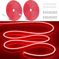 32.8FT/2PCS/10M Red LED Strip Lights - Flexible, Waterproof Neon Rope Lights for Indoor & Outdoor Decoration with Complete Installation Kit [Adapter Not Included