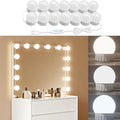LED Vanity Lights for Mirror Hollywood Style USB Fill Light Adjustable Color and Brightness Mirrors Lights Stick on Makeup Table,Bathroom,Dressing Room (No Mirror Include) (14 Bulbs)