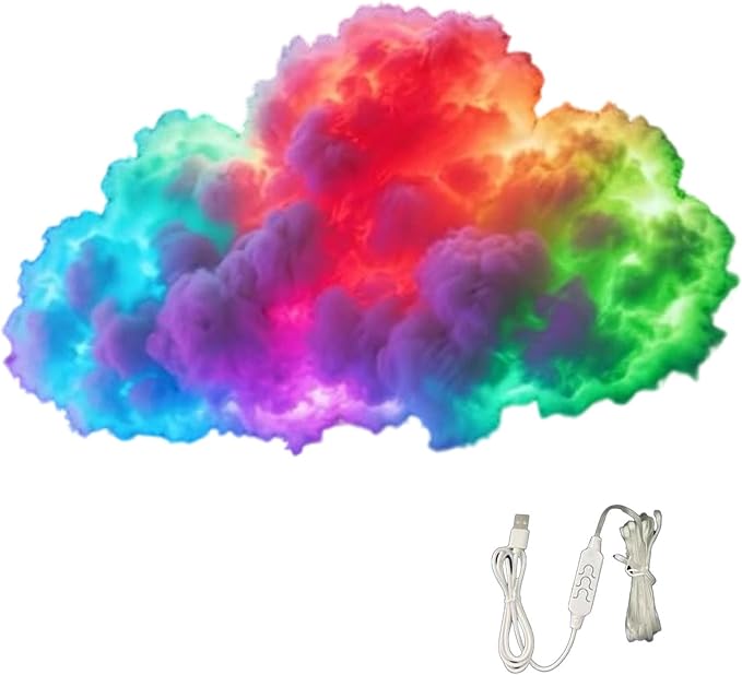 LED Cloud Light RGB Mood Lamp - USB Powered Voice Activated & Music Rhythm Sync, Dynamic Color Changing Ambient Lighting for Gaming Room/Bedroom/Bar/Party/Streamer Setup (LED 158in/400cm)