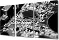 3 Panel Motherboard Digital Chip Poster Black and White Wall Decor Circuit Board Wall Decor for Bedroom CPU Concept Wall Art Giclee Wooden Framed Gallery-Wrapped Ready to Hang (36" Wx24 H)