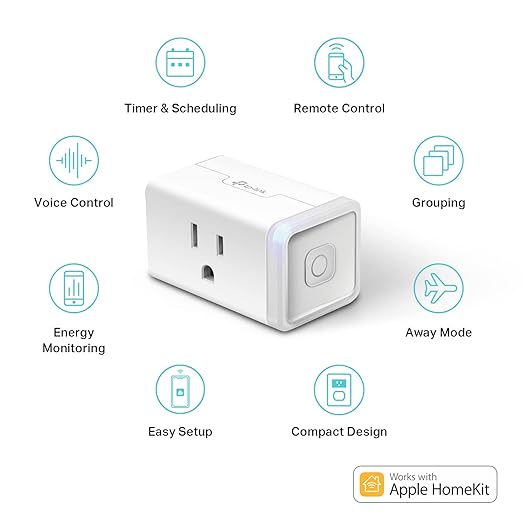 Kasa Smart Plug Mini 15A, Apple HomeKit Supported, Smart Outlet Works with Siri, Alexa & Google Home, UL Certified, App Control, Scheduling, Timer, 2.4G WiFi Only, 2 Count (Pack of 1) (EP25P2), White