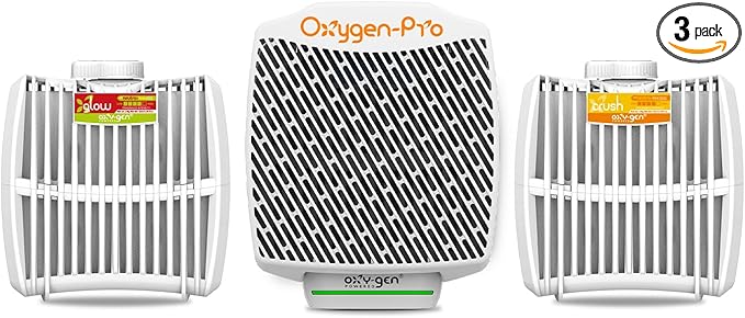 Oxygen-Pro - Starter Kit - Commercial Air Freshener and Deodorizer, Wall Mounted, Odor Eliminator, and Fragrancing System (Strong Kit) 120 Day Supply