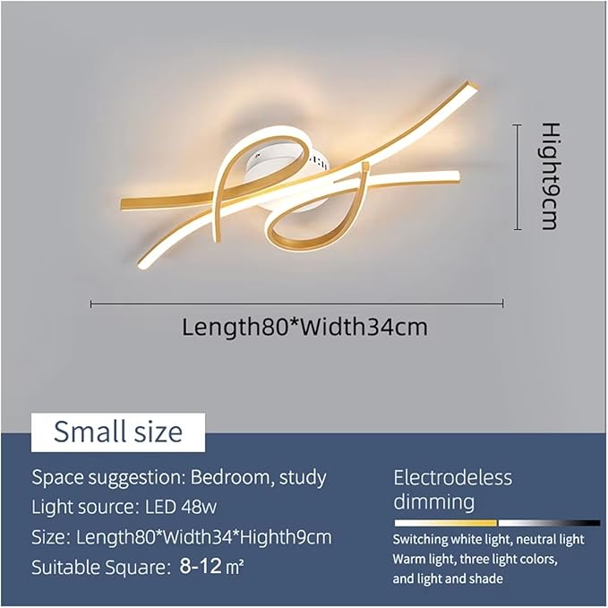 Smart Home Led Pendent Light Living Room Bedroom Study Room Hanging Light Black/Gold Art Decoration Chandelier, Kitchen