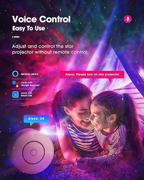 Star Projector,Smart APP & Voice Control Galaxy lamp, Compatible with Alexa & Google Home, for Kids Adults Bedroom