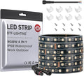 BTF-LIGHTING IP68 Waterproof Outdoor RGBW LED Strip 5050SMD RGB+Warm White(3000K-3500K) 4 Colors in 1 DC24V 16.4ft 5m 60LED/m Multi-Colored Tape Lights for Kitchen Decoration(No Adapter or Controller)