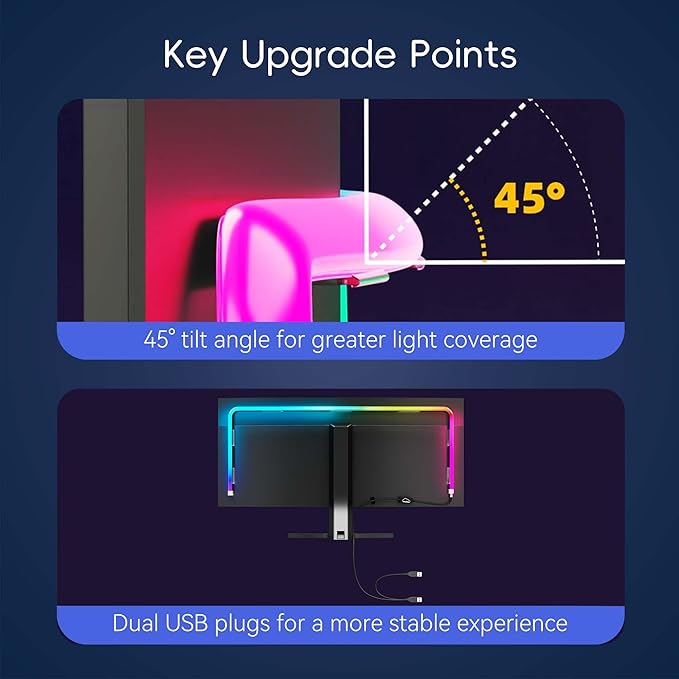(New Version) Skydimo 34 Inch ARGB Led Strip Lights, Monitor Backlight, Monitor Led Lights, PC Sync Backlight, Sync with Screen Color or Music, Dynamic Ambient Smart Light with USB, Software Control