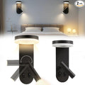Wall Mounted Reading Lights for Bedroom - Independent Switch, 350° Adjustable Bedside Lamps Set of 2, Hardwired Installation LED Wall Sconces for Living Room, Study Room
