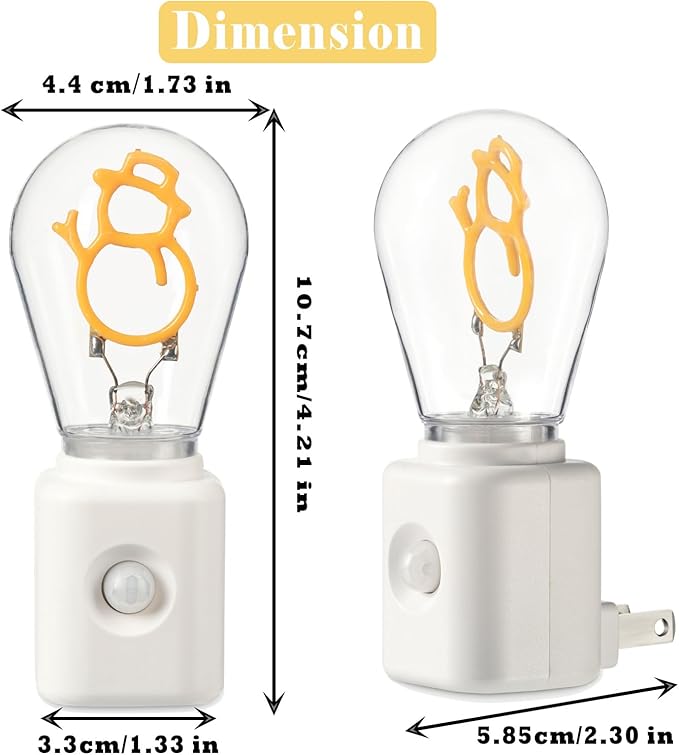 LED Night Light Plug-in with Smart Dusk-to-Dawn & Motion Sensor, 1W 10-100LM Dimmable, 2200K, for Bedroom, Hallway, 1 Pack