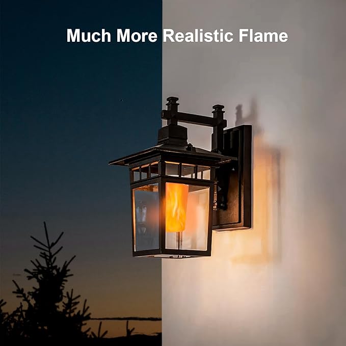 Morsatie【Upgraded LED Flame Light, Rechargeable Flickering Flameless Candles, 4 Modes Battery Operated Candles with Upside Down Effect, Waterproof LED Candles for Indoor Outdoor 2 PCS