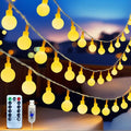Globe String Lights 38ft 100 Led Indoor USB Ball String Lights Plug in Fairy Lights with Remote Timer Dimmable 8 Mode for Bedroom Dorm Birthday Party Camping Wedding Christmas Decorations, Warm White