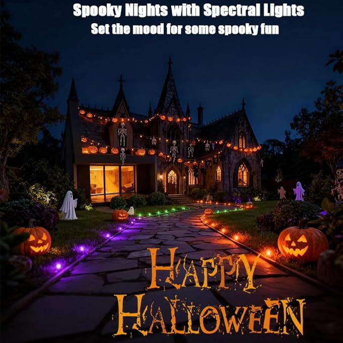 Outdoor Ground Lights 31FT Patio Decorations Smart Outdoor Lights 24V with IC+RGB 20 Pathway Light IP67 Waterproof for Christmas Holiday Party APP/Remote Control (unconnectable)
