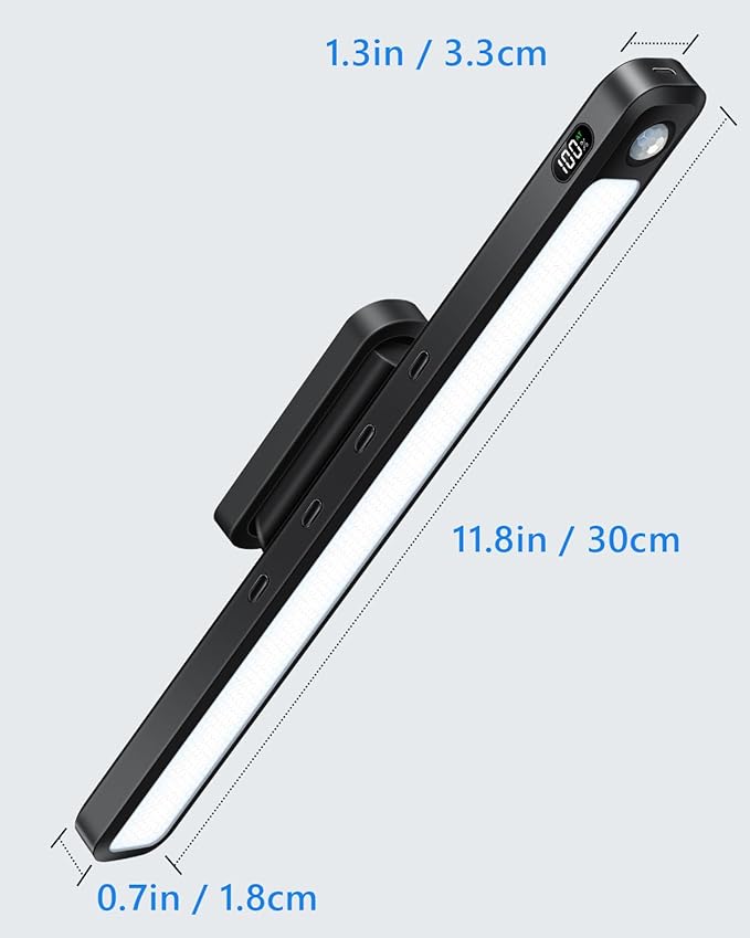 Ferswe 5W Motion Sensor LED Light Bar with Remote, 2500mAh Under Cabinet Lights with Battery Display,Eye-Friendly Mirror Lights Stick on, Rechargeable Light Bar for Cabinet, Closet, Bathroom and Desk