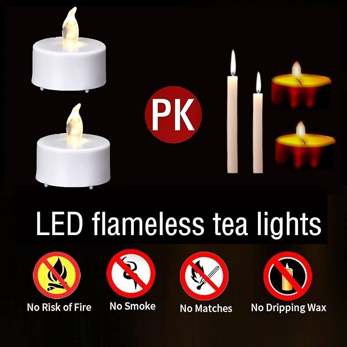 Tea Lights Flameless Battery Operated Candles-200Pack LED Flickering Votive Candle Long Lasting 200 Hours, Realistic and Bright for Seasonal Festive Celebrations Decoration (Warm White)