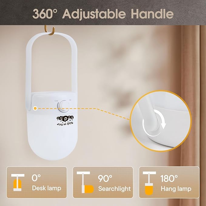Table Lamp, Night Light for Kids,1200mAh 2 Colors, with Pumpkin Pattern, Wireless Rechargeable Camping Light, Halloween Outdoor Lighting Power Outage Small Lamps,White B