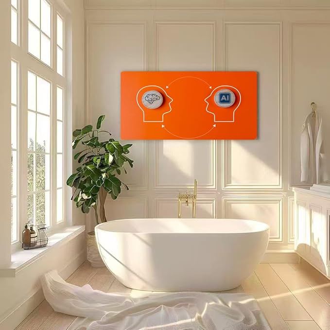 Wibinuki Wall Art Wall Decor Wall Paintings Ch AI or Artificial Intelligence. chting a smart AI or for Living Room Bedroom Bathroom Home Decor Can Be Hung Directly 20"x 40"