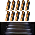 Recessed LED Step Lights Stair Light Indoor, 90-265V 3W Not Waterproof for Stairs/Decks/Steps/Door Side/Hallway/Doorway/Paths Lighting 10PCS-3000K Brushed Gold