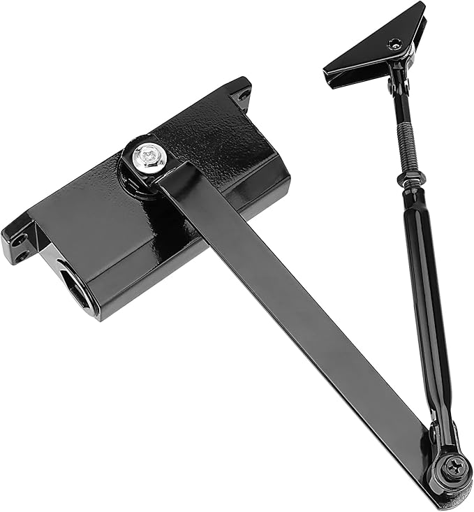 2 Pcs Automatic Door Closer, Door Closers Commercial 55-143 lbs Adjustable 2-Speed Delayed-Action, Heavy Duty Closer for Residential and Light Commercial Doors (with Screws)