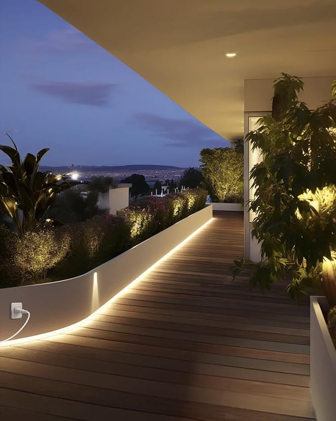 Aclorol 120V COB LED Strip Lights 16.4FT/5M Flexible COB LED Lights 3000K Warm White AC 110V-120V LED Flex Lights Strip Plug in High Density COB LED Rope Light for Outdoor Bedroom Patio Garden Decor