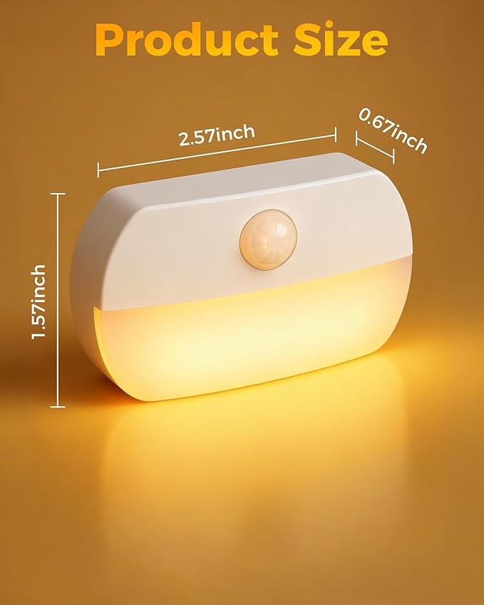 12 Pack Rechargeable Motion Sensor Stair Lights, Indoor Hallway Light, Portable Wireless Stick On Night Light, Battery Operated LED Lights for Staircase Closet Cabinet Toilet