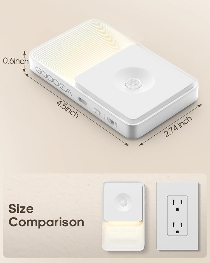 Rechargeable Motion Sensor Night Lights for Stairs, Magnetic Stair Lights Indoor, Warm Dimmable Night Light for Hallway,Bathroom,Bedroom,Closet(8 Pack)