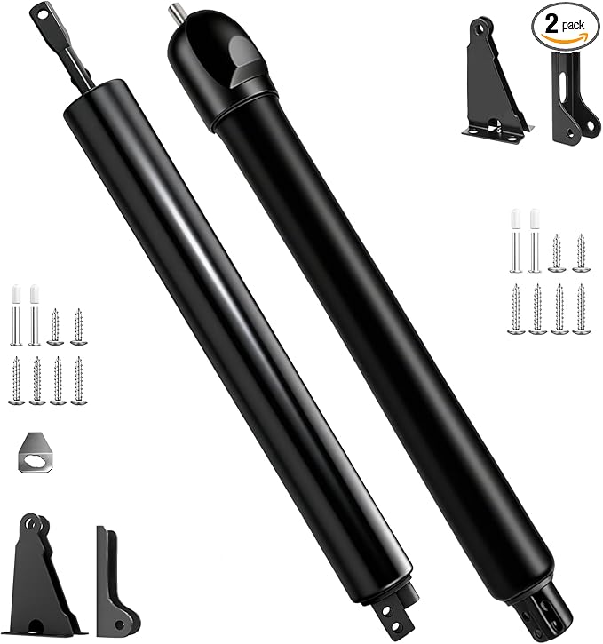 Screen Door Closer,Storm Door Closer -Lasts for 10 Years Heavy Duty - for (Medium and Heavy Weight) Storm, Screen, & Security Doors - New Doors or Replacement for Previous Units (Black)
