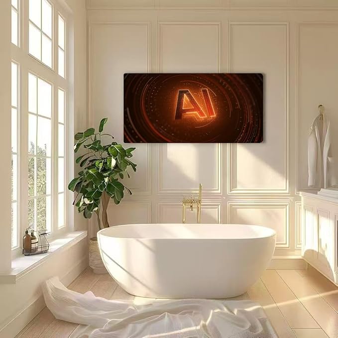 Wibinuki Wall Art Wall Decor Wall Paintings AI Technology Glowing Interface for Living Room Bedroom Bathroom Home Decor Can Be Hung Directly 20"x 40"