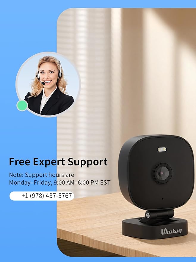 VIMTAG 2.5K Security Camera Indoor/Outdoor, Cameras for Home Security with Color Night Vision, AI Human Detection, Spotlight/Siren, Pet/Baby Monitor, IP66, 2-Way Audio,Compatible with Alexa, Wired