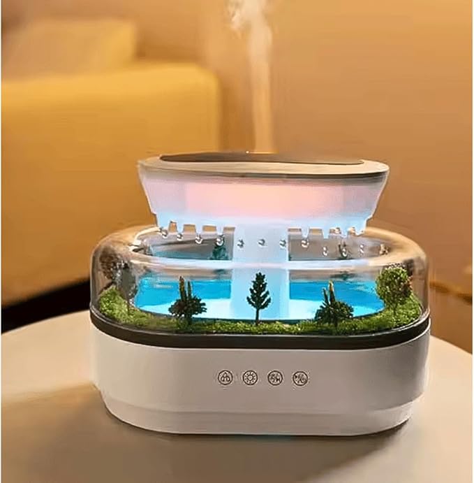 5 in 1 Diffuser Humidifier 250ml, Colorful Light, Raindrop & Natural White Noise, Mini Forest Landscape, Aromatherapy, Natural Sounds. Relaxing Nature Sounds & Sleep Sounds