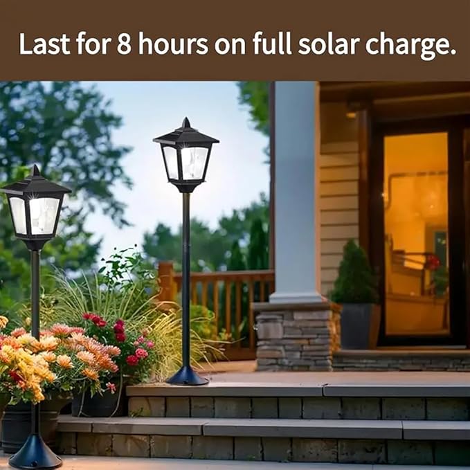Solar Lamp Post Lights Outdoor 1-Pack, 40'' Waterproof Solar Post Lights with Dusk to Dawn Sensor, Vintage Solar LED Pole Lights for Garden Yard Pathway Driveway Patio