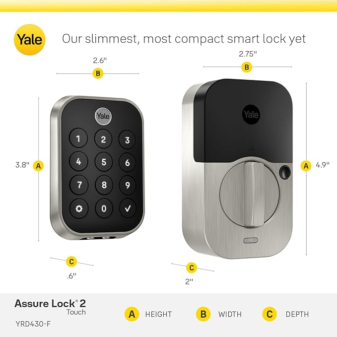 Yale Assure Lock 2 Touch Deadbolt, Oil Rubbed Bronze Key-Free Smart Entry Door Lock with Bluetooth Connected Keypad and Fingerprint Scanner for Code Entry (No Wi-Fi), YRD430-F-BLE-0BP