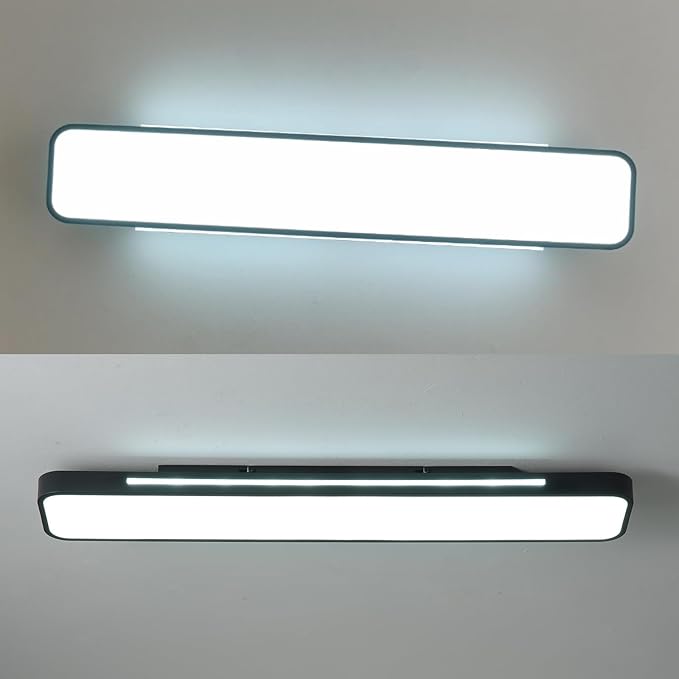 Modern LED Ceiling Light with Remote, 54W Dimmable Linear Black Flush Mount Light Fixture, 39.4'' Low Profile Light Fixture Long LED Ceiling Lamp for Bedroom Living Room Hallway Kitchen