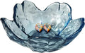 Blue Crystal Flower Jewelry Ring Dish, Clear Trinket Bowl, Cute Nightstand Decor Ring Holder for Women, Home Decor Gifts for Women, Wedding, Birthday, Mother's Day
