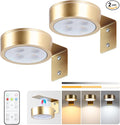 2-Pack Picture Light Battery Operated Painting Lights for Wall, Magnetic LED Display Art Light with Remote, Dimmable and Timer Portrait Light for Art Frame Artworking, Wall Decor Puck Light