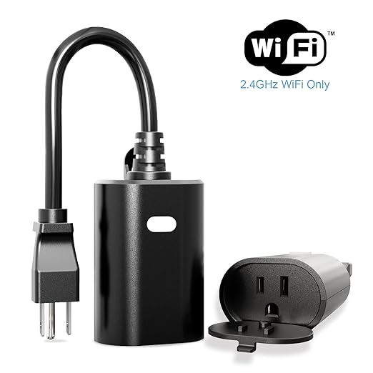 New One Smart Dimmer Plug Outdoor, IP65 Waterproof WiFi Dimmable Smart Outlet, Compatible with Google Assistant, Alexa