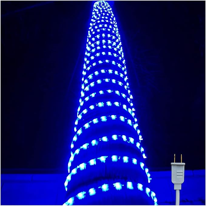 Russell Decor LED Rope Lights for Festival Holiday Party Wedding Seasonal Christmas Decoration Super Bright and Flexible Lights (Blue, 60ft)