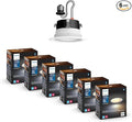 Philips Hue Smart Retrofit Recessed Lighting 4 inch, Warm-to-Cool White Recessed Lighting, 6 Pack, 850LM, Control with Hue App, Compatible with Alexa, Google Assistant, and HomeKit
