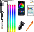 Car SUV Door Frame Ambient Light Lighting, Car Door Ambient Lights LED RGB, Automotive Auto Interior USB Neon Accent Lights Strip Accessories, App Remote Control Music Sync, Acrylic, 4 Pack*11.48ft