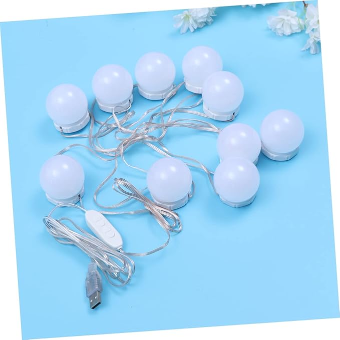 jojofuny Adjustable Led Vanity Light Bulbs Kit USB Power Cosmetic Mirror Light with Color Modes Easy Installation Eye Protection for Makeup and Grooming