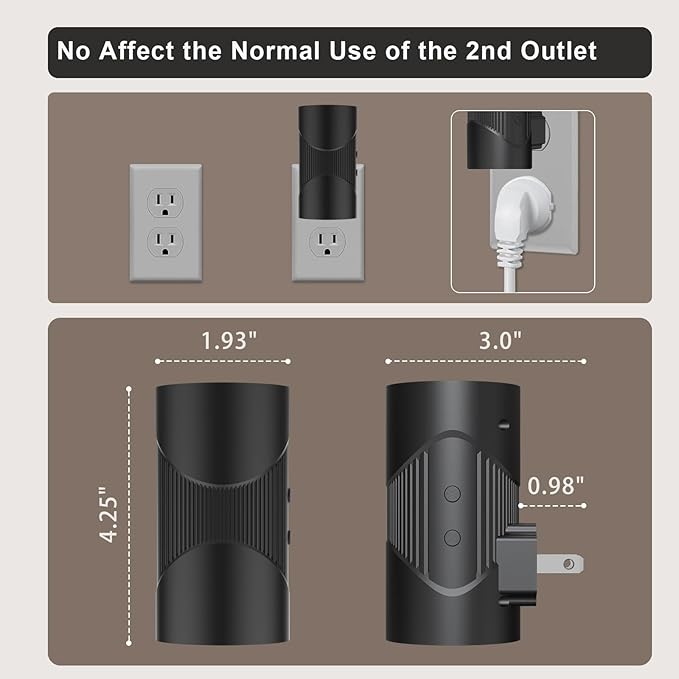 easuntec Night Lights Plug into Wall, Plug in Night Light, Night Light, Dusk to Dawn Light Sensor, 3 Light Modes, Dimmable Night Lights for Bedroom Bathroom Hallway Kitchen Stairs (Black, 2 Pack)