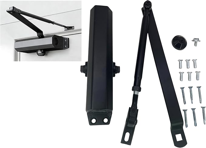 Heavy Duty Automatic Door Closer, Commercial Grade Adjustable Speed Closer for Home & Business – Supports 150lbs & 36" Doors with Durable Cast Aluminum Body