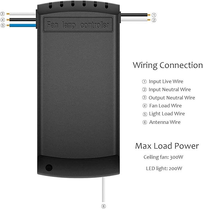 Smart WiFi Fan Switch Ceiling Fan and Light Remote Control Kit, WiFi Controller Compatible with Alexa Google, Phone APP Control, No Hub Required, Universal Ceilingfan Light Remote Control