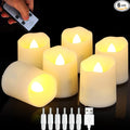 FREEPOWER Rechargeable Flameless Flickering Tea Light Candles Remote Control High Brightness Votive Candles with Cycling Timer, for Home and Holiday Decor, Pack of 6.