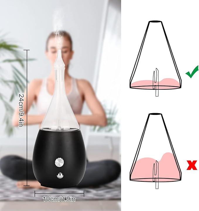 Lychee Essential Oil Diffuser Humidifiers, 7 Colors Light Setting, Quiet Diffuser, Small Aromatherapy Diffuser with Wood Grain Base for Home Bedroom Office Yoga Nice Gift